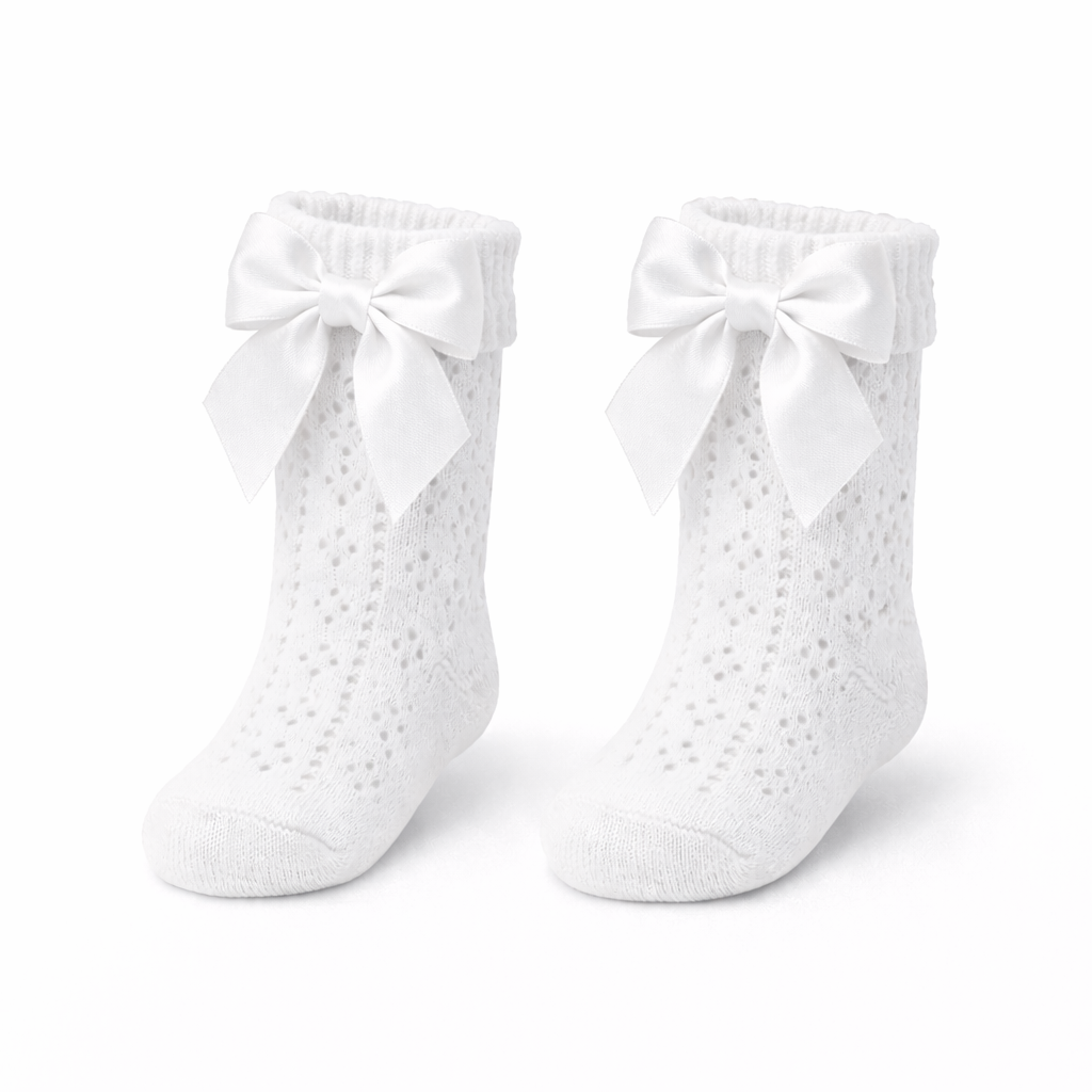 Hoge Sokjes Ajour Wit
