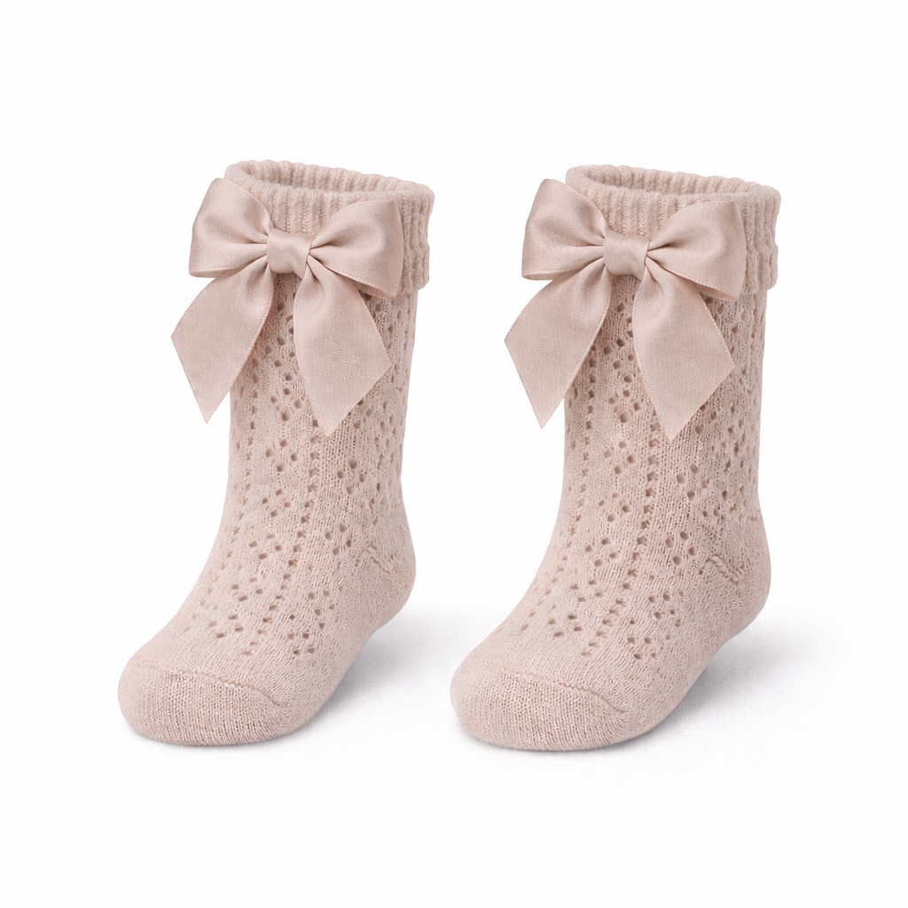 Hoge Sokjes Ajour Beige