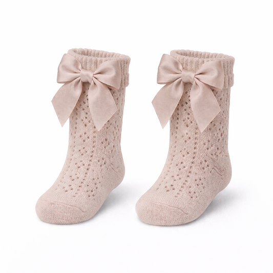 Hoge Sokjes Ajour Beige