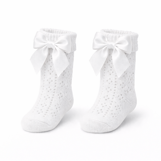 Hoge Sokjes Ajour Wit