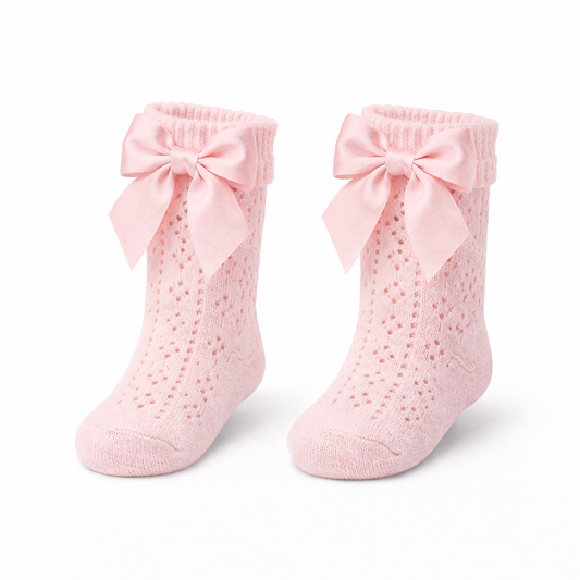 Hoge Sokjes Ajour Roze